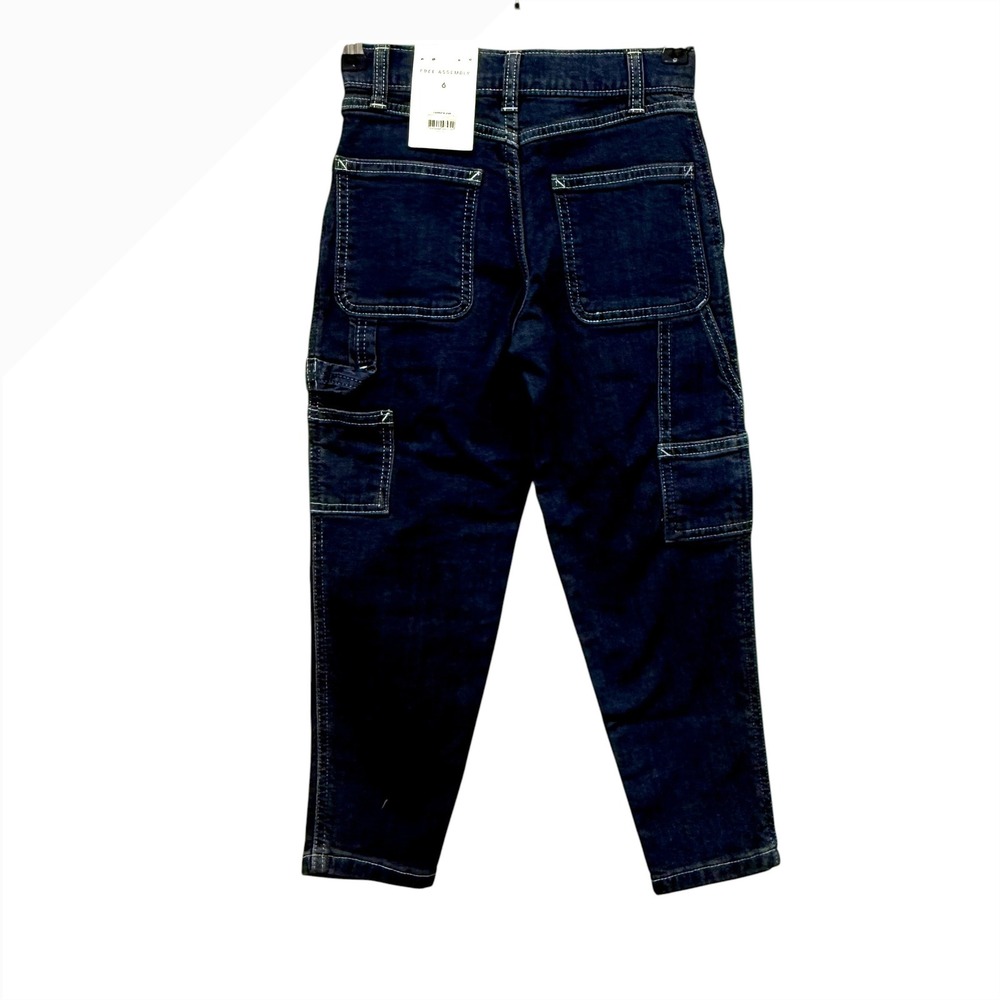 Free Assembly Kids Carpenter Jeans Dark Wash Blue Denim Size 6 FABDN00031FA22 - Picture 2 of 10